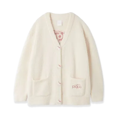 GELATO PIQUE x Sanrio Women's Baby Moco Jacquard Cardigan Hello Kitty "Off White"