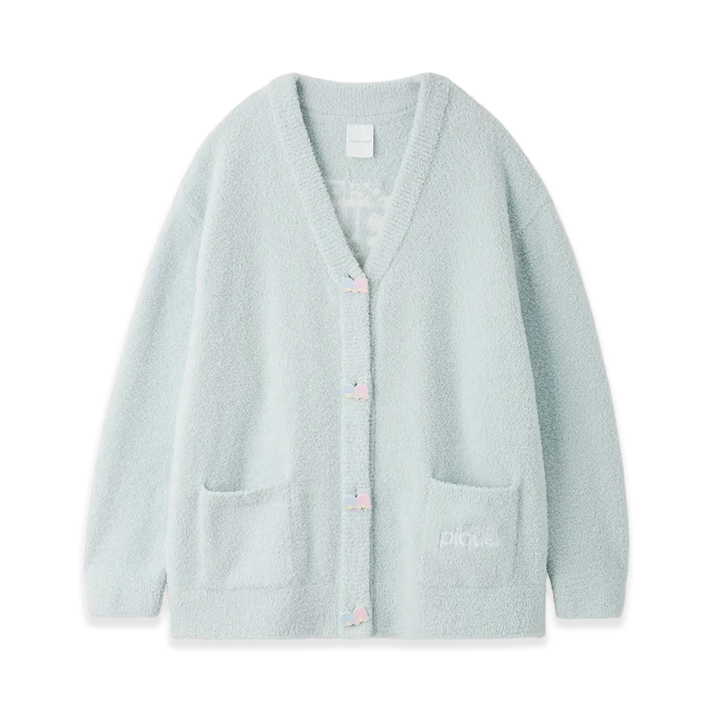 GELATO PIQUE x Sanrio Women's Baby Moco Jacquard Cardigan Little Twin Stars "Green"