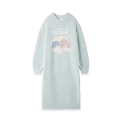 GELATO PIQUE x Sanrio Women's Baby Moco Jacquard Dress Little Twin Stars "Green"