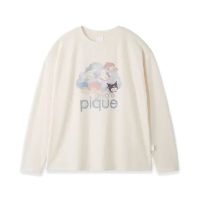 GELATO PIQUE x Sanrio Women's One Point Pattern L/S Tee "Off White"