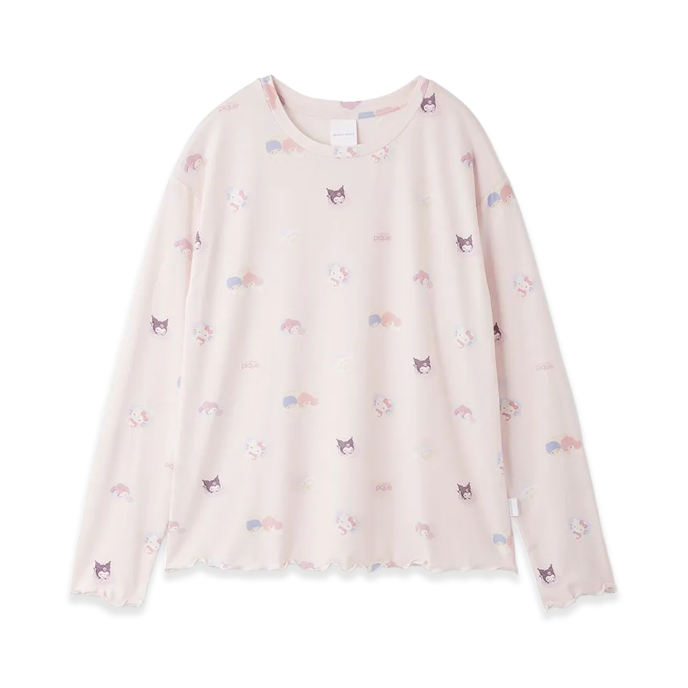 GELATO PIQUE x Sanrio Women's All Over Pattern L/S Tee "Pink"