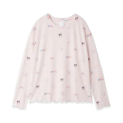 GELATO PIQUE x Sanrio Women's All Over Pattern L/S Tee "Pink"