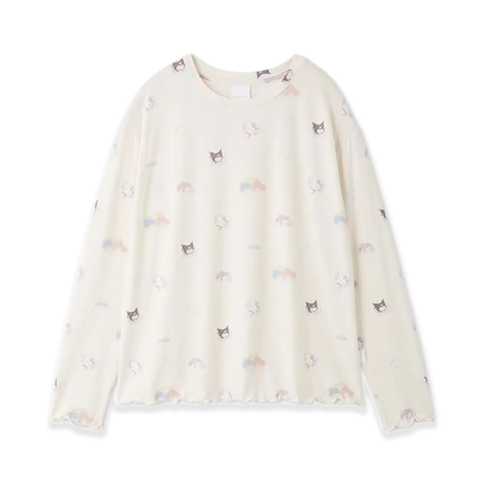 GELATO PIQUE x Sanrio Women's All Over Pattern L/S Tee "Off White"