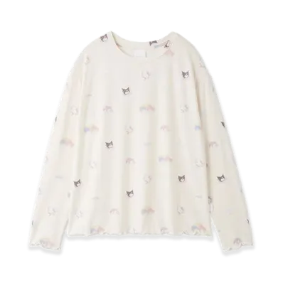 GELATO PIQUE x Sanrio Women's All Over Pattern L/S Tee "Off White"