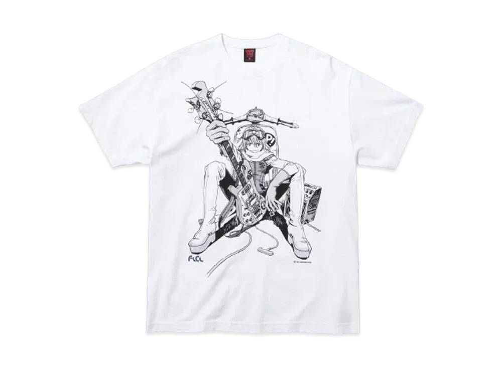 Geeks Rule Silkscreen Printing x FLCL T-Shirt (Haruko) "White"