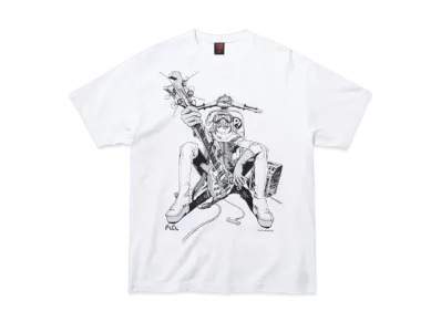 Geeks Rule Silkscreen Printing x FLCL T-Shirt (Haruko) "White"