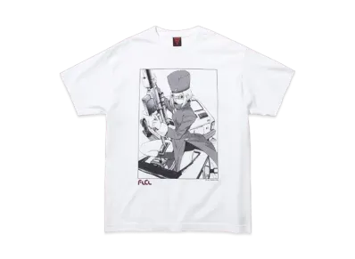 Geeks Rule Silkscreen Printing x FLCL T-Shirt (Kitsurubami) "White"