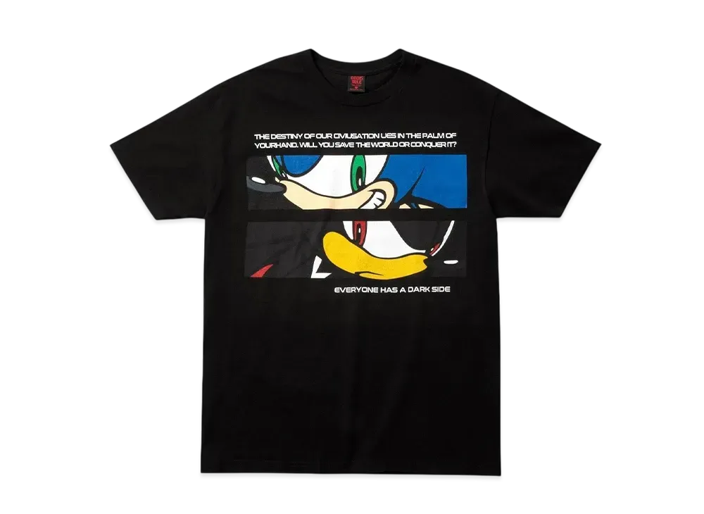 Geeks Rule x SEGA Rule Sonic vs Shadow Silkscreen Printing T Shirt "Black"