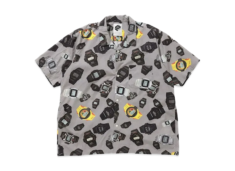 Casio G-Shock Product Outcourse Collection G-Pattern Print Open Collar Shirt "Grey"