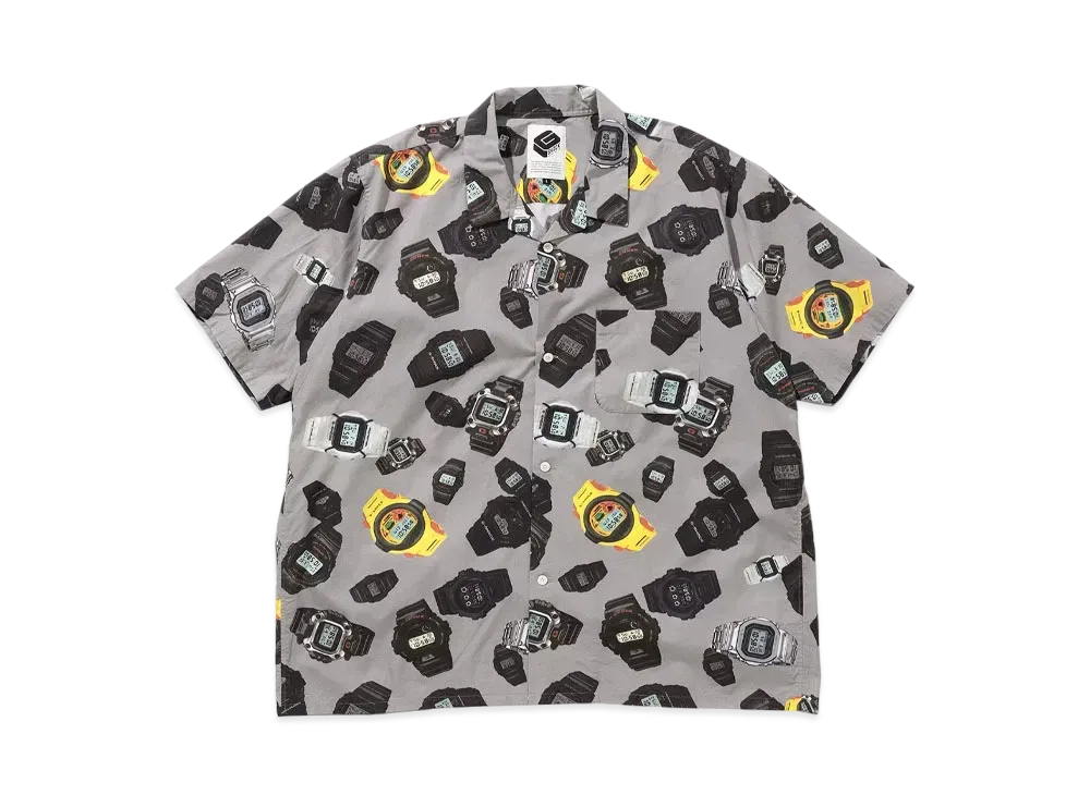 Casio G-Shock Product Outcourse Collection G-Pattern Print Open Collar Shirt "Grey"