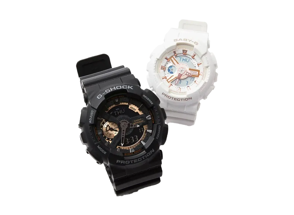 Casio G-Shock Pair Watches GA-110RG-1AJF x BA-110XRG-7AJF "Black/White"