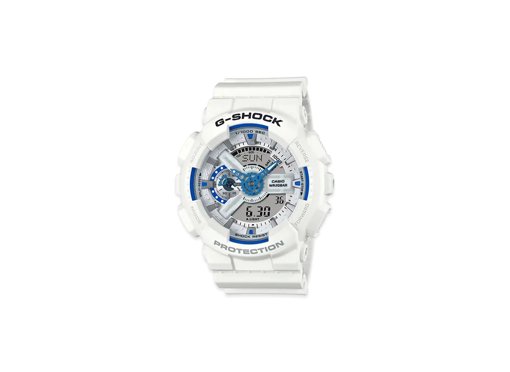 Casio G-Shock GA-110 Hidden Glow Series Analog-Digital M Watch "White/Blue"