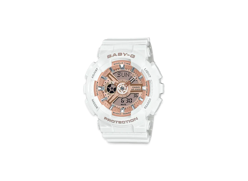 Casio G-Shock BA-110 Analog-Digi L Watch "White/Comb"