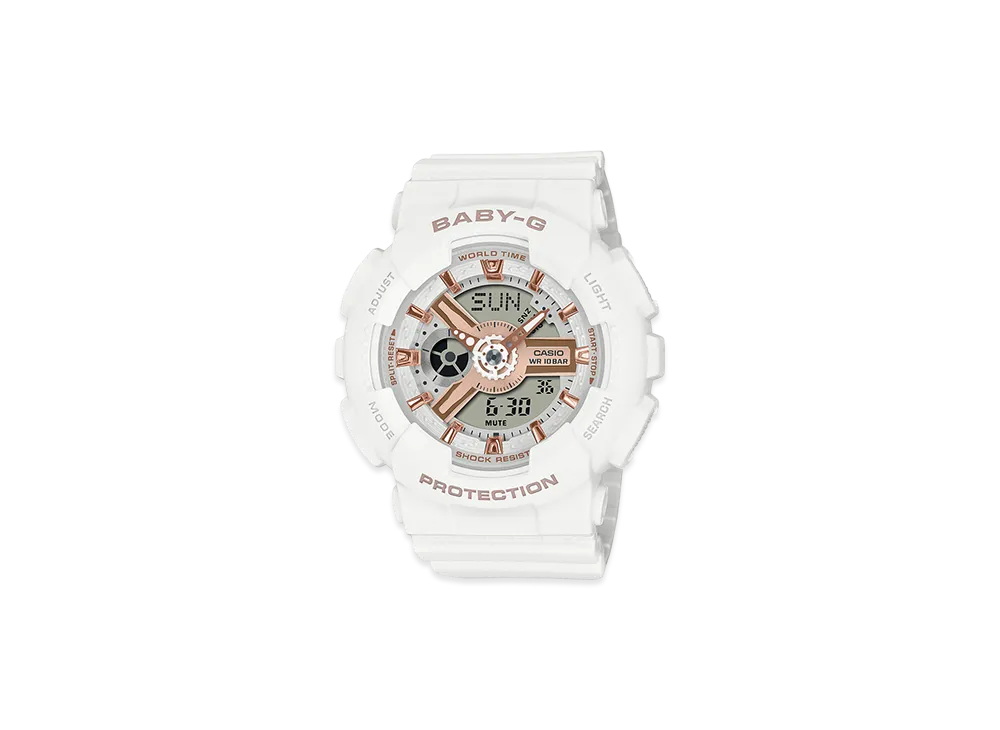 Casio G-Shock BA-110 Analog-Digi L Watch "White/Comb"