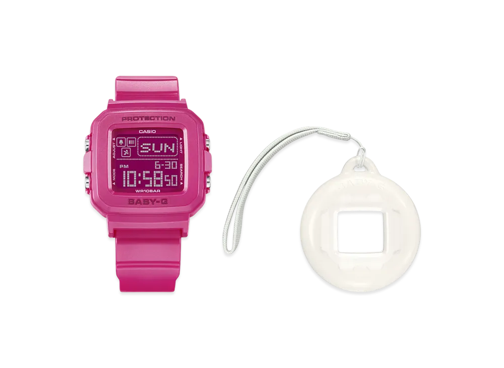 Casio G-Shock Baby-G Plus BGD-10 Digital L Watch With Watch Holder Set "Hot Pink"