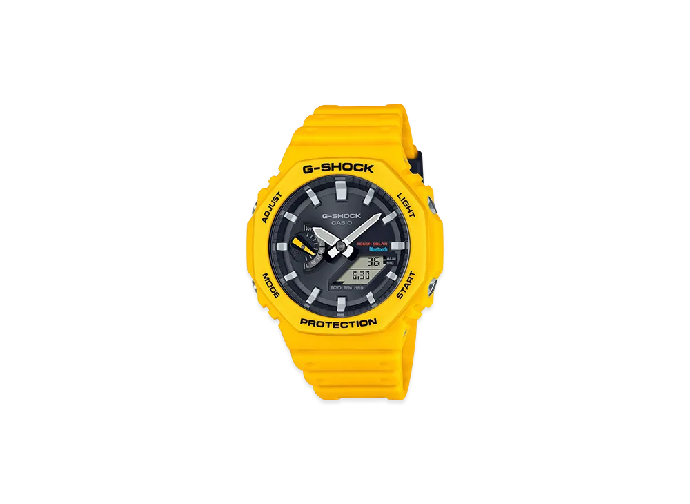 Casio G-Shock 2100 Series Mobile Link Analog-Digi Solar M Watch "Yellow"