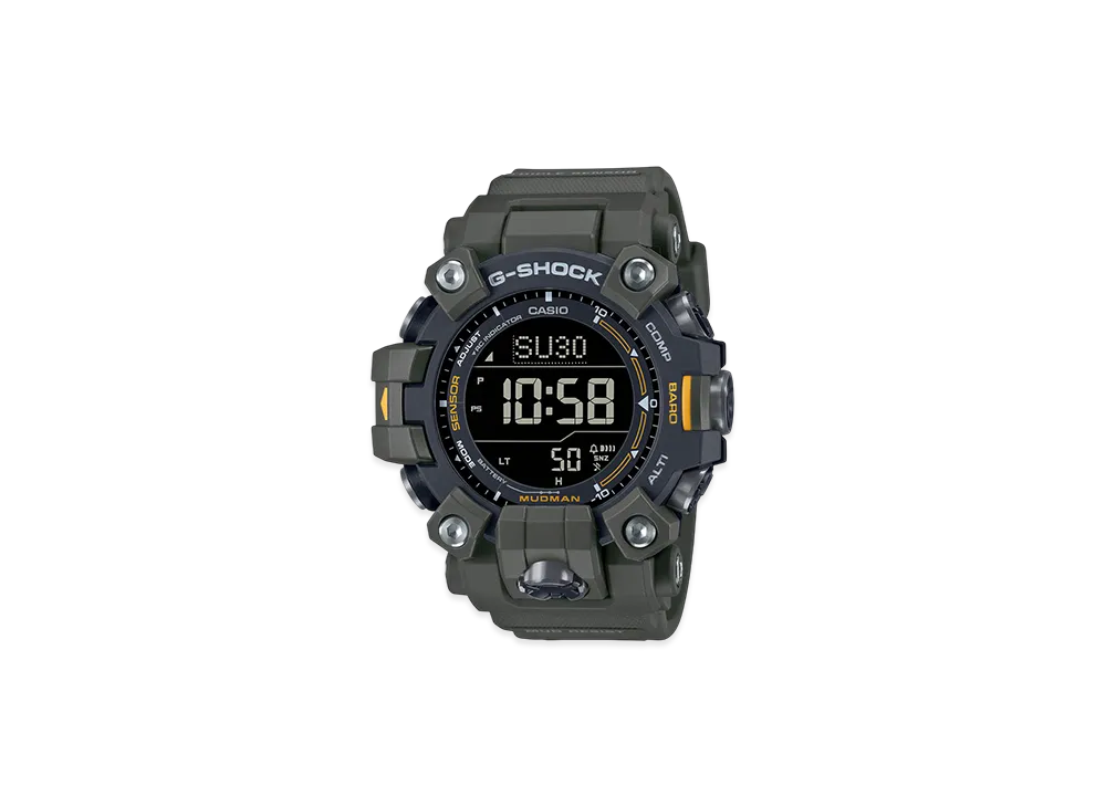 Casio G-Shock Mudman Triple Sensor Radio Solar M Watch "Olive"