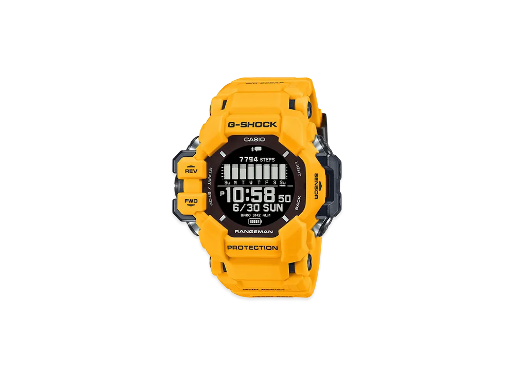 Casio G-Shock Rangeman 6 Sensor Mobile Link Gps Radio Solar M Watch "Yellow/Cmbi"