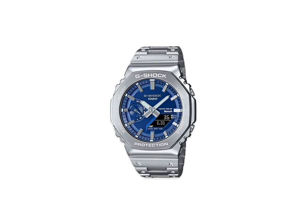 Casio G-Shock 2100 Series Mobile Link Analog-Digi Solar M Watch "Silver"