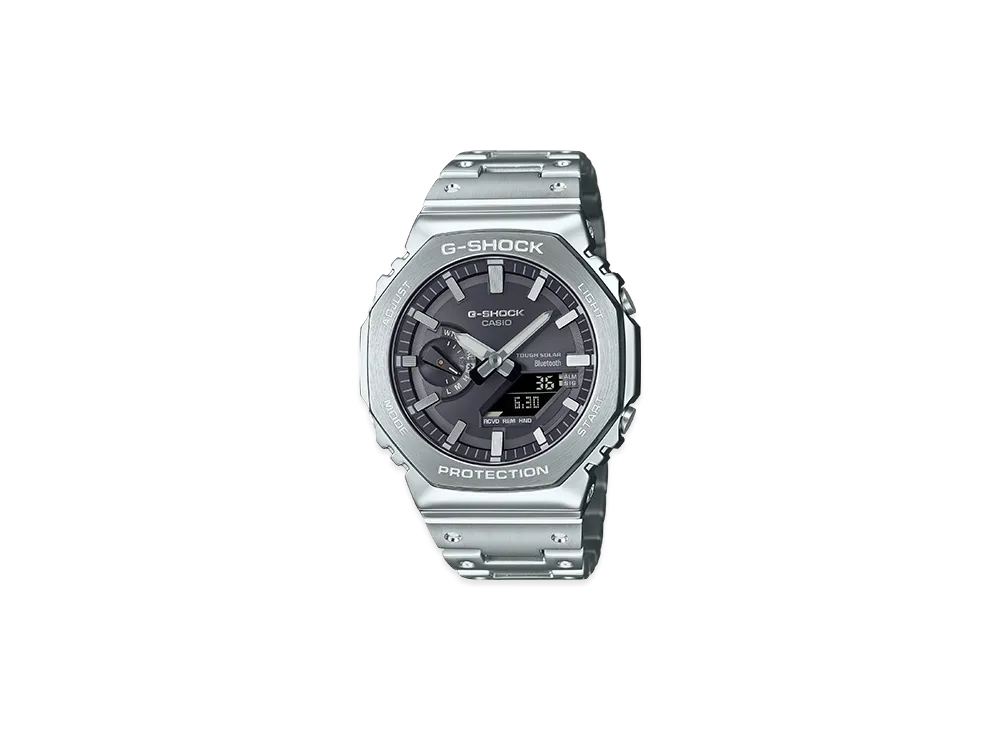 Casio G-Shock 2100 Series Mobile Link Analog-Digi Solar M Watch "Silver"
