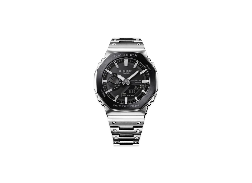 Casio G-Shock 2100 Series Mobile Link Analog-Digi Solar M Watch "Silver"