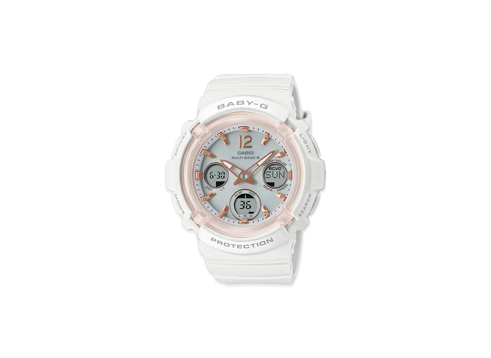 Casio G-Shock Multi-Band 6 Radio Solar Analog-Digi L Watch "White/Comb"