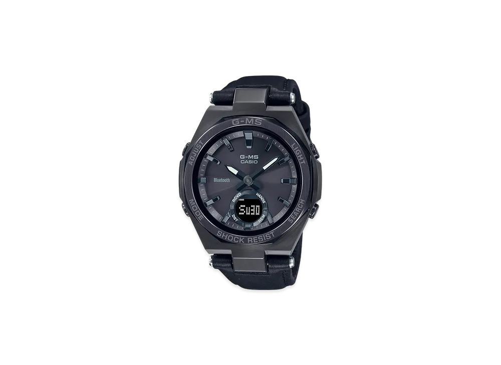 Casio G-Shock G-MS Mobile Link Solar Analog-Digi Leather L Watch "Black"