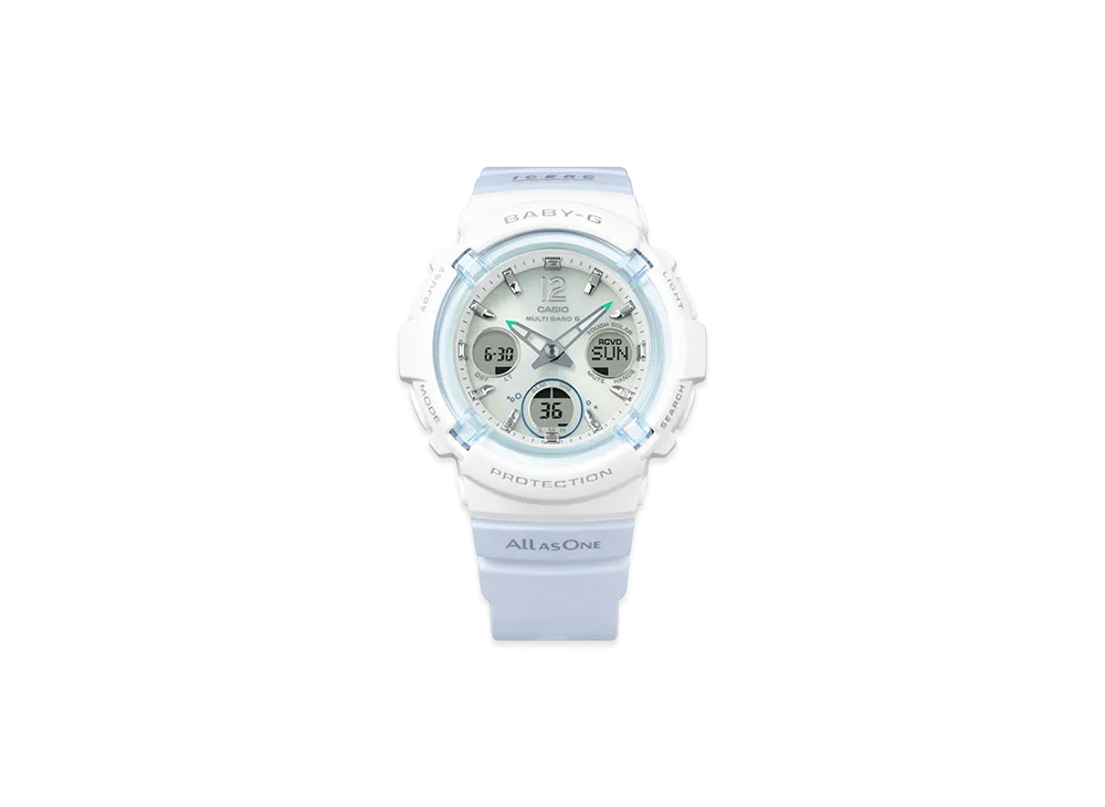 Casio G-Shock Icerc Japan Collaboration Multi-Band 6 Radio Solar Analog-Digi L Watch "Light Blue"