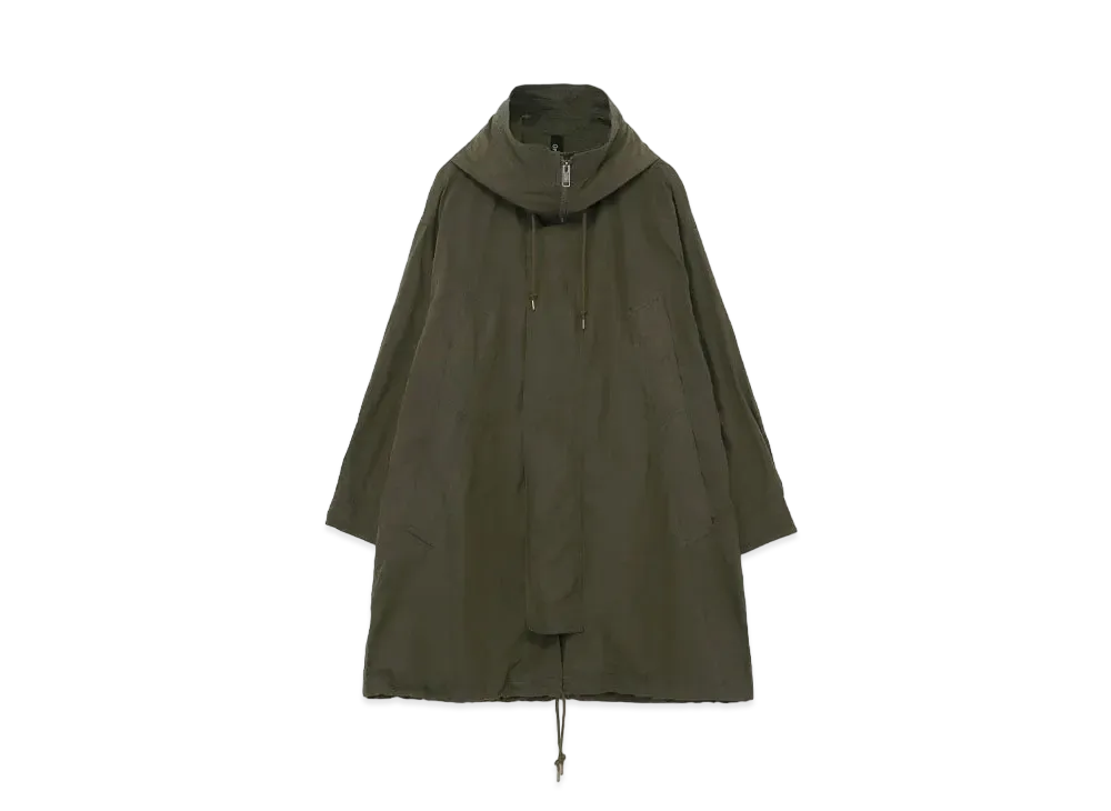 Yohji Yamamoto NY/C Cross High Neck Hooded Mods Coat "Khaki"