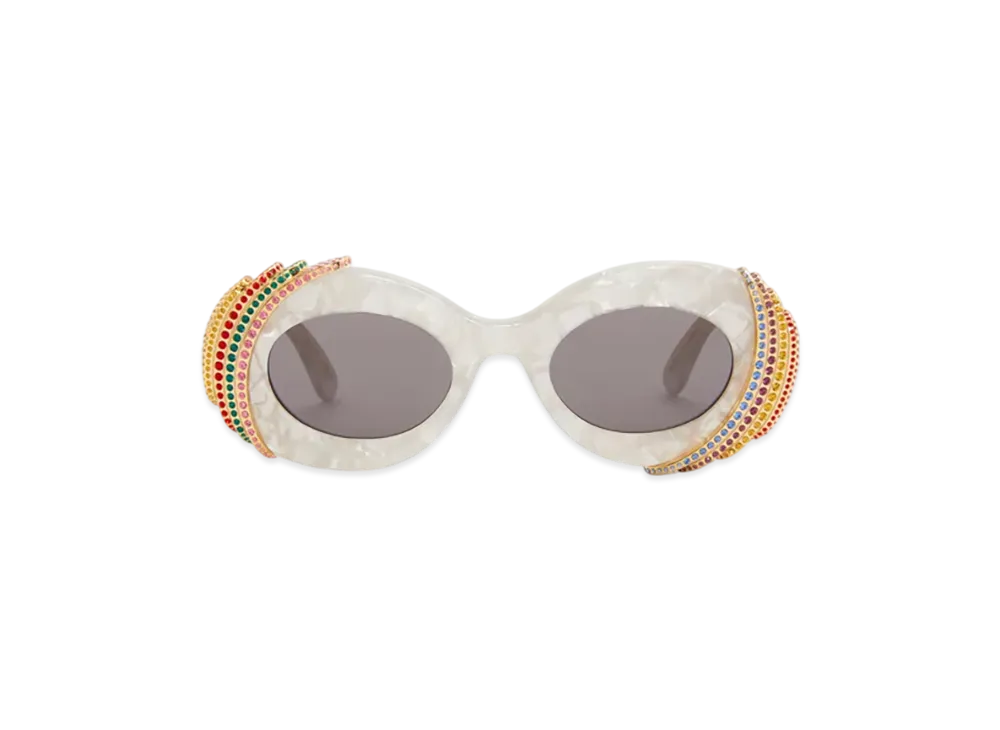 LOEWE Pave Oval Sunglasses "Pearl Grey/White"
