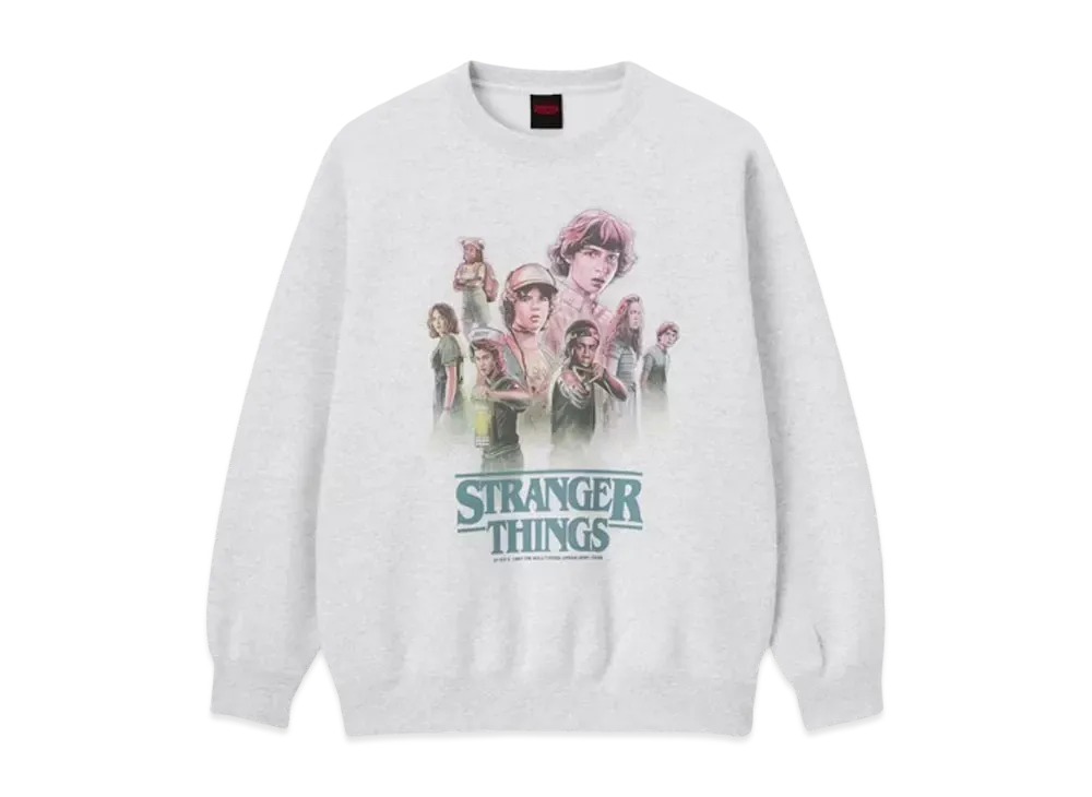 GU X Stranger Things Heavy Weight Sweat Pullover #1 "Light Gray"