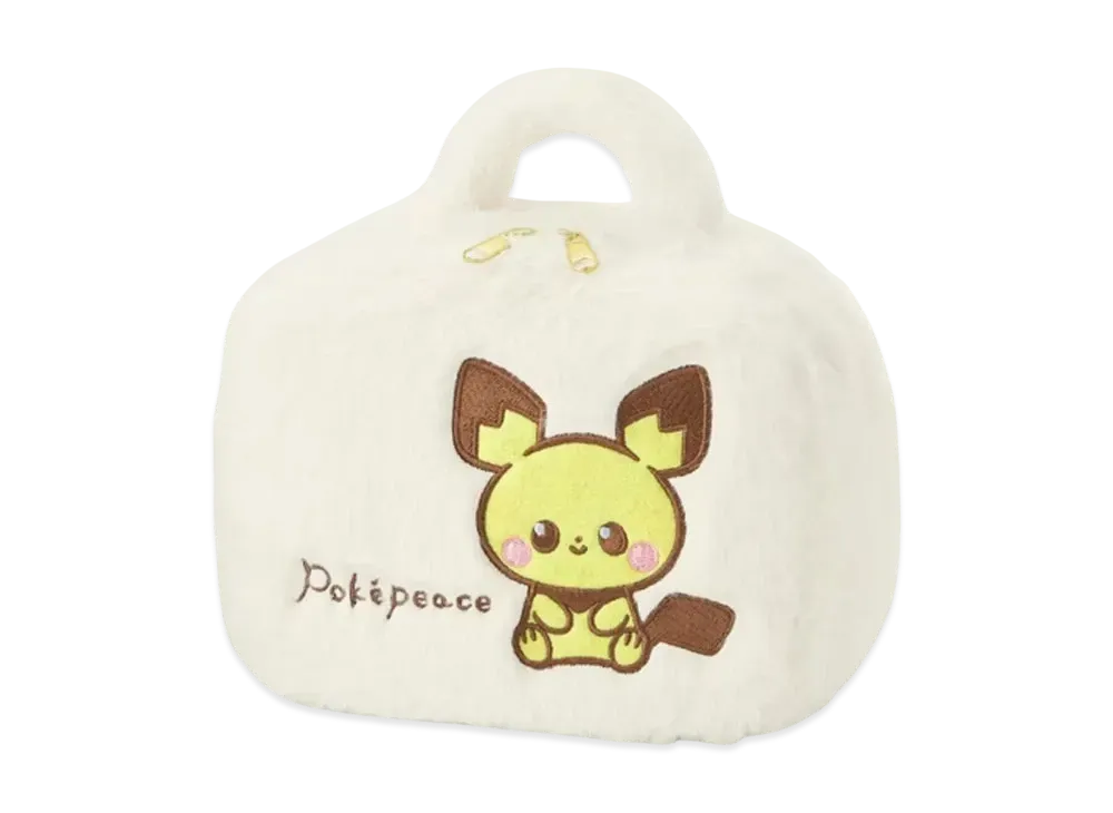 GU x Pokemon Fake Fur Pouch Pokepiece "NatuRal"