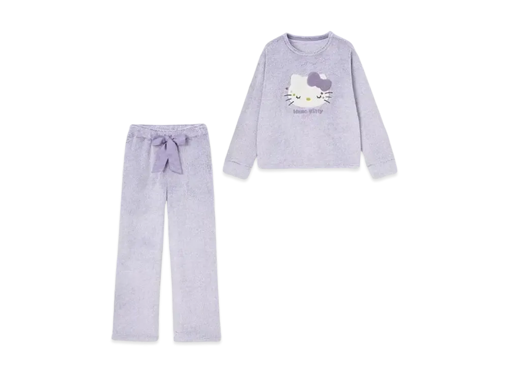 GU x Hello Kitty Marshmallow Feel Lounge Set "Purple"