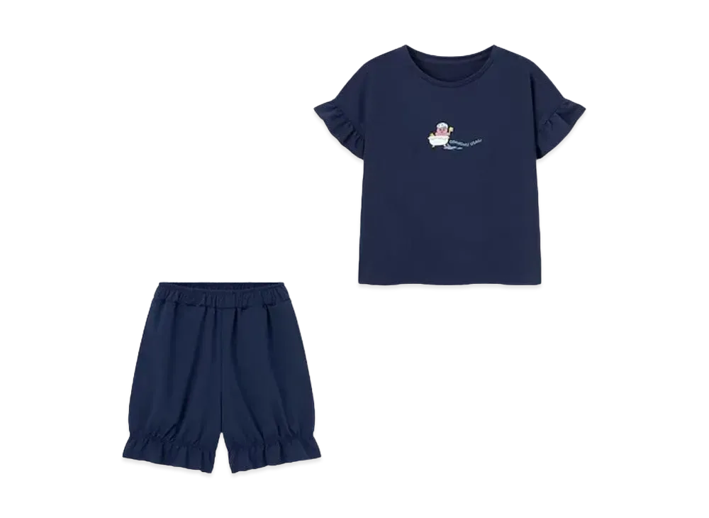 GU x Opanchu Usagi Ruffle Lounge Set "Navy"