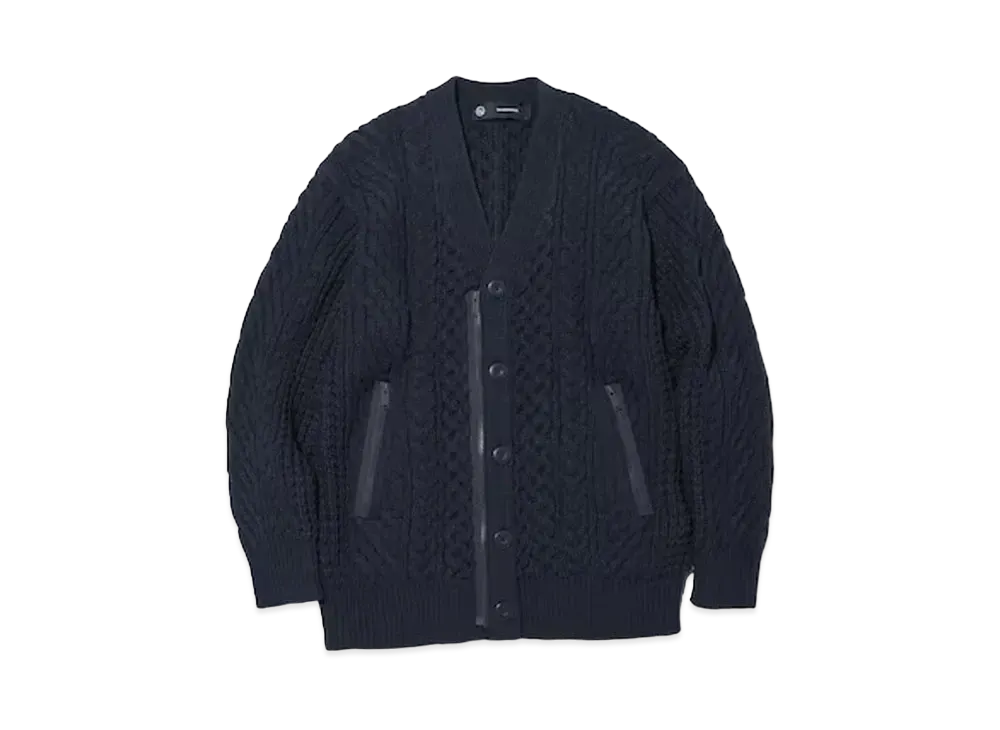 GU x UNDERCOVER Cable Cardigan "Navy"