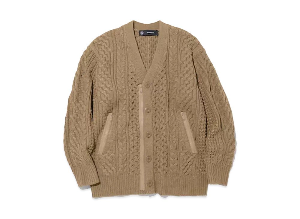 GU x UNDERCOVER Cable Cardigan "Khaki"