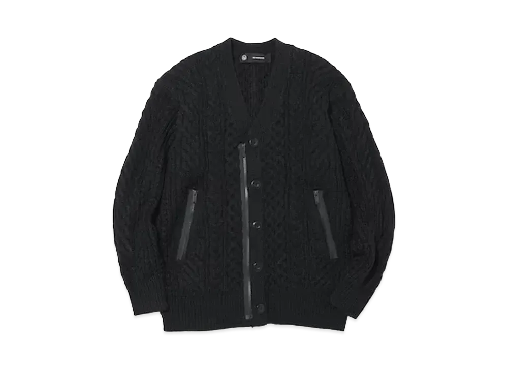 GU x UNDERCOVER Cable Cardigan "Black"