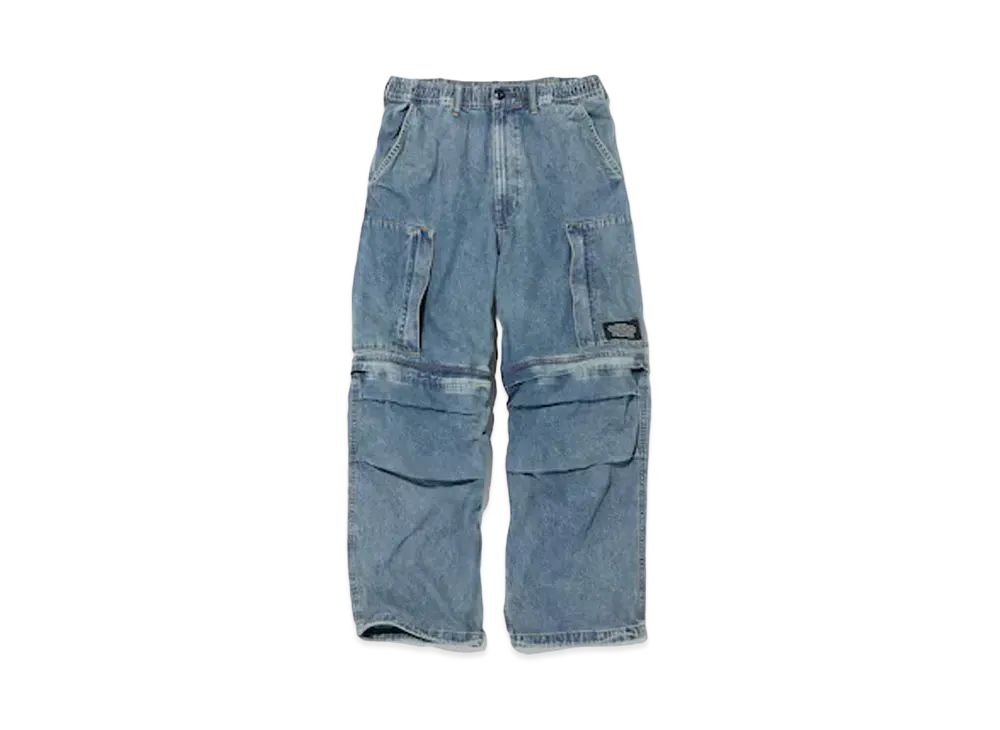 GU x UNDERCOVER Denim Convertible Wide Cargo Pants "Blue"