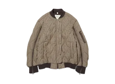 GU x rokh Quilted Blouson (Check) "Beige"