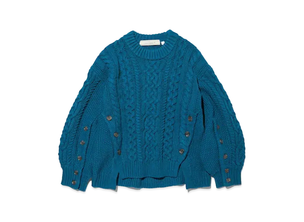 GU x rokh Cable Sweater "Blue"