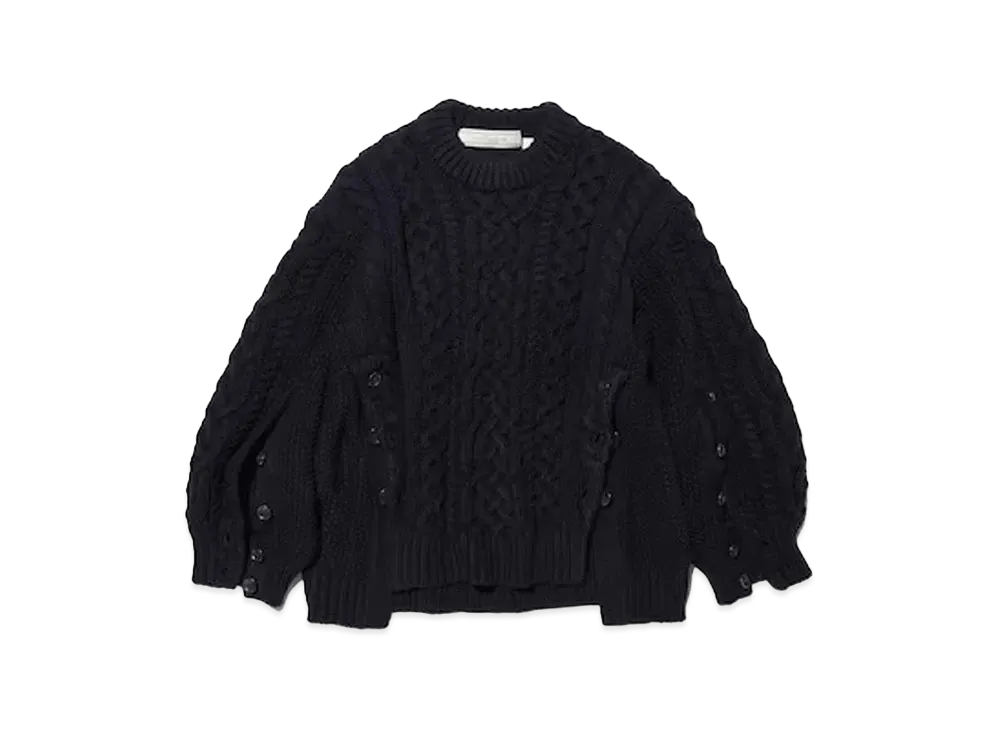 GU x rokh Cable Sweater "Navy"
