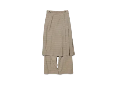 GU x rokh 2 Piece Skirt Pants (Check) "Beige"