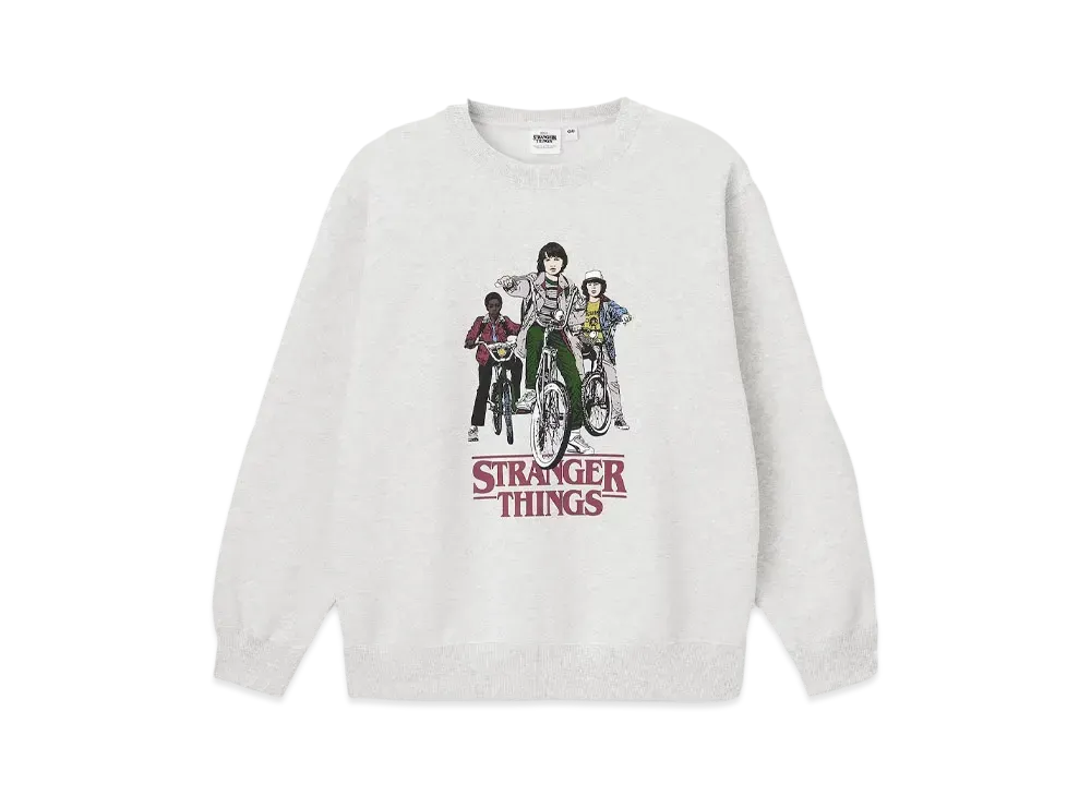 GU x Stranger Things Heavyweight Sweatshirt Pullover "Light Gray"