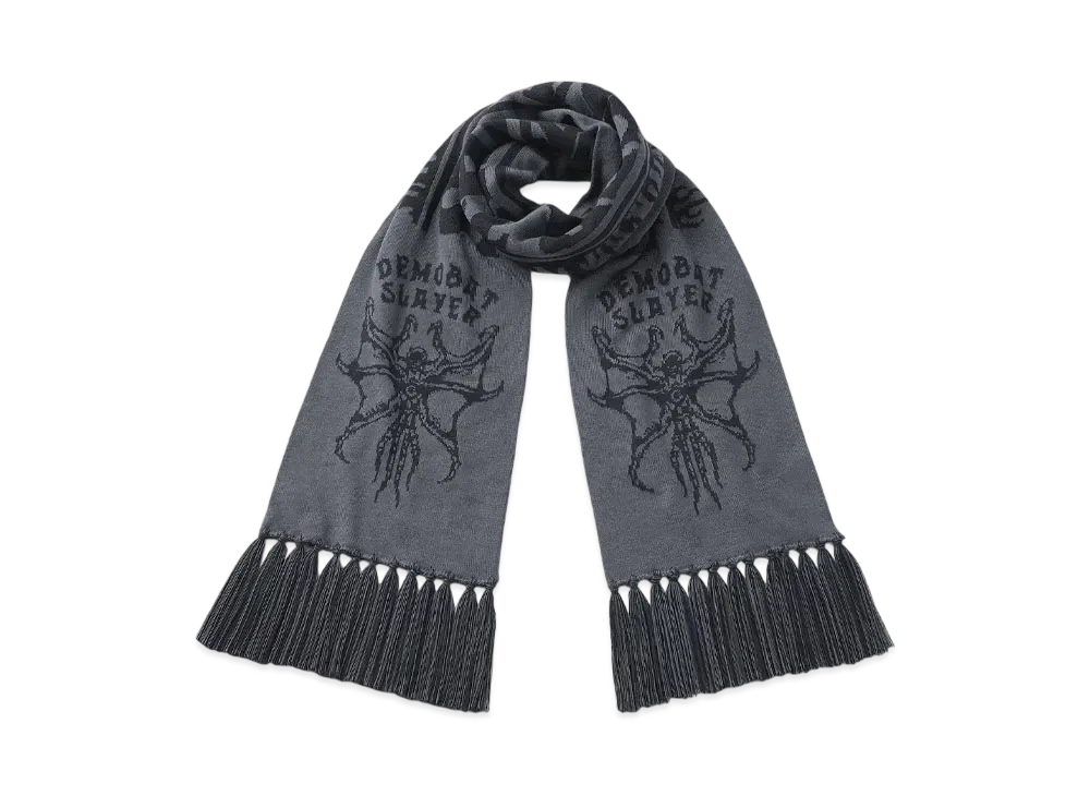 GU x Stranger Things Knitted Scarf "Dark Gray"