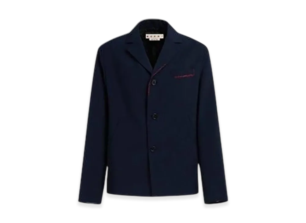 MARNI Deep Blue Tropical Wool Blazer "Deep Blue"