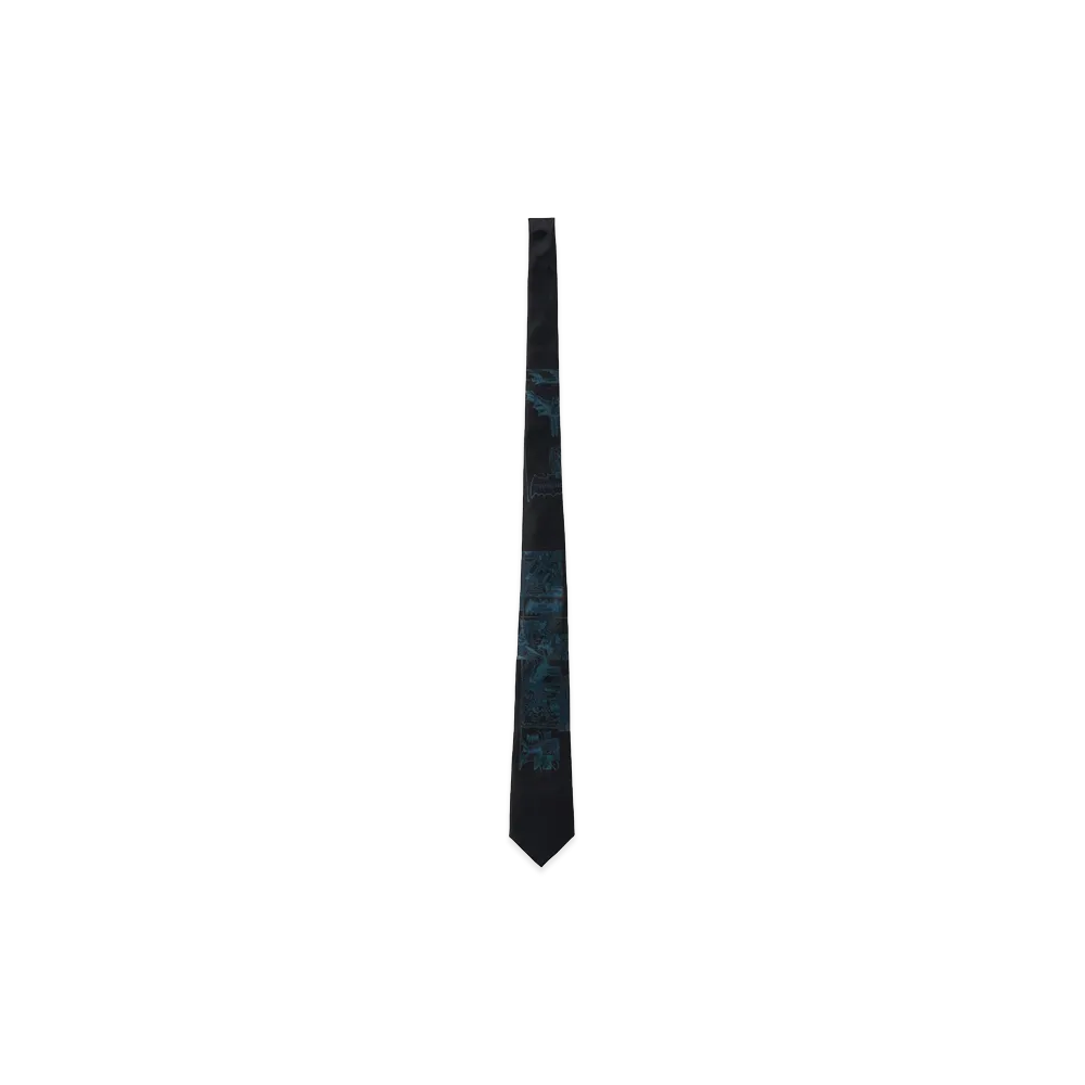 Ground Y x DC Super-Villains Collage Print Silk Tie "Black"