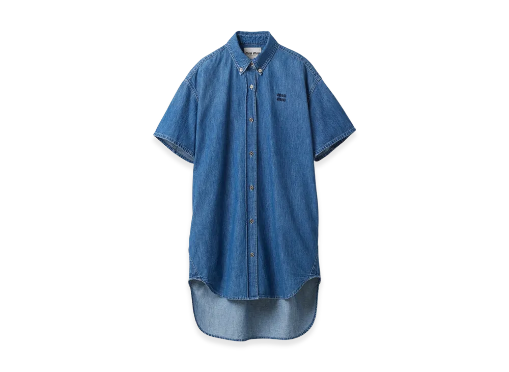 MIU MIU Women's Chambray Dress "Sapphire Blue"