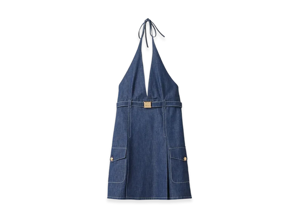 MIU MIU Women's Denim Mini Dress "Navy"