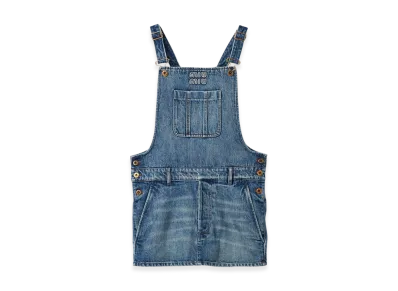 MIU MIU Denim Bib Mini Dress "Blue"