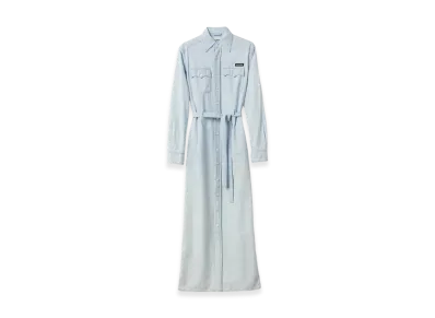 MIU MIU Women's Long Chambray Dress "Light Blue"